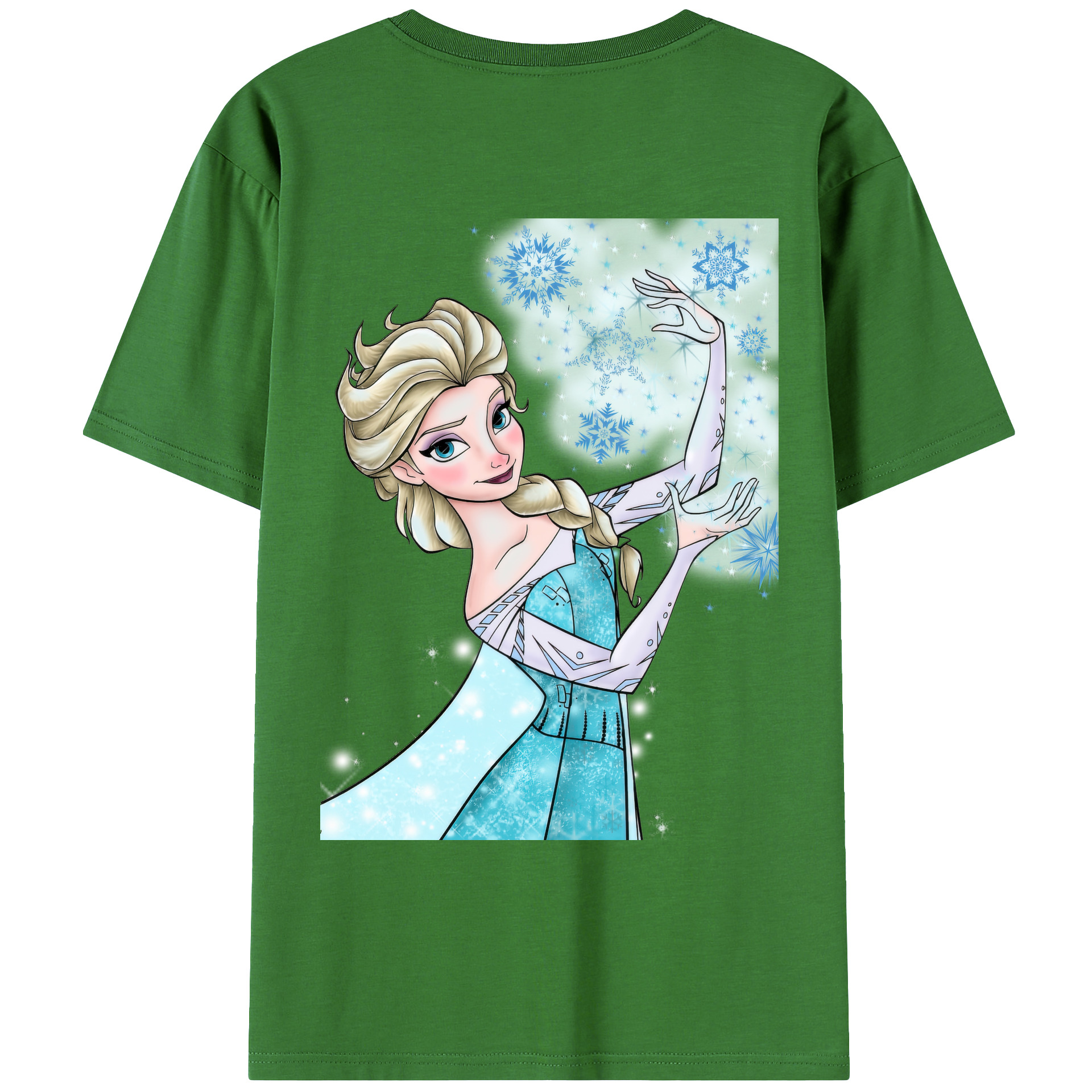 （画像用） アナと雪の女王 アンナ エルサ Frozen Anna Elsa レディース半袖Tシャツ(バックプリント)